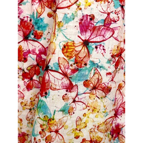 Pastourelle NYC Girls’ Dress 6 Butterfly Print Fit Flare Ruffle Cap Sleeve Ties - Picture 8 of 16